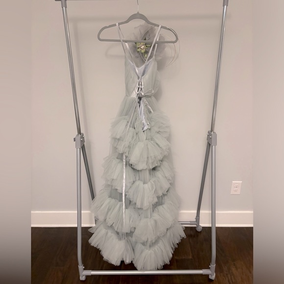 Homespun Couture dress size 10-12 with matching flower headpiece - Picture 2 of 2